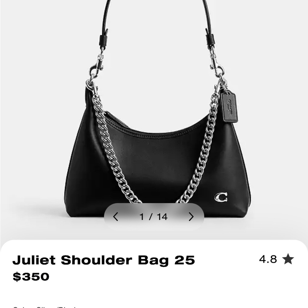 Juliet Black Shoulder Bag 25 by Coach